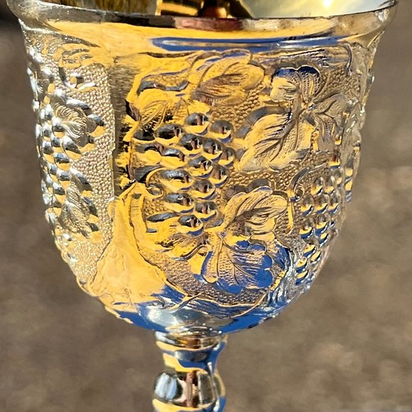 NIB Set of Six Silver-plated, Gold lined Sherry, Sweet Port, Liqueur Goblets - Picture 5 of 9